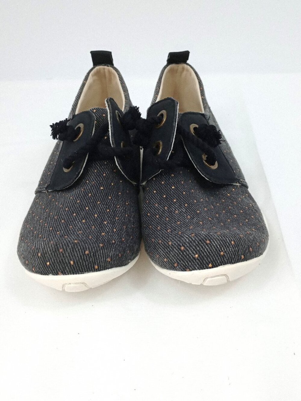 Ros Hommerson Calypso Comfort Shoes Size 8.5 Gray Polka Dot Sneakers